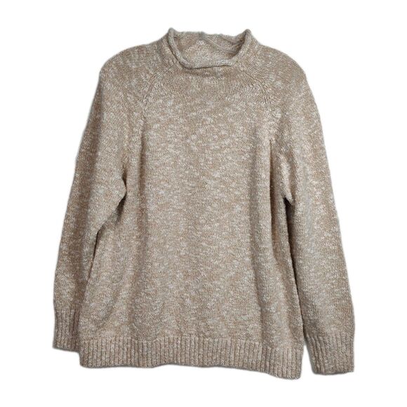 L.L. Bean Sweaters - L.L. Bean Sweater Women's XL Light Brown Mock Neck Long Sleeves Pullover